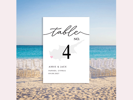 Table names and numbers page photo link